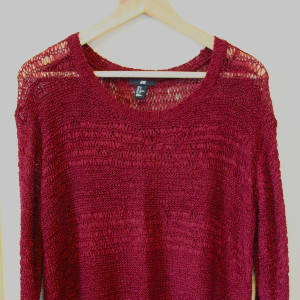 H&M Red Mesh Sweater